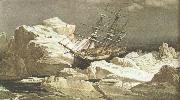 william r clark robert mcclures skepp invepp i nvestigator sitter fast i isen norr om bankon 1850-52 oil on canvas
